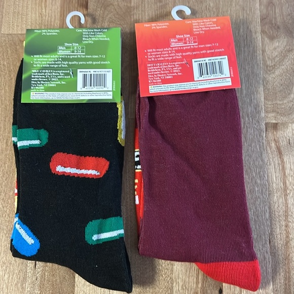 Mike And Ike Hot Tamales Logo Graphic Unisex 2 Pair Crew Socks NWT - Picture 9 of 10